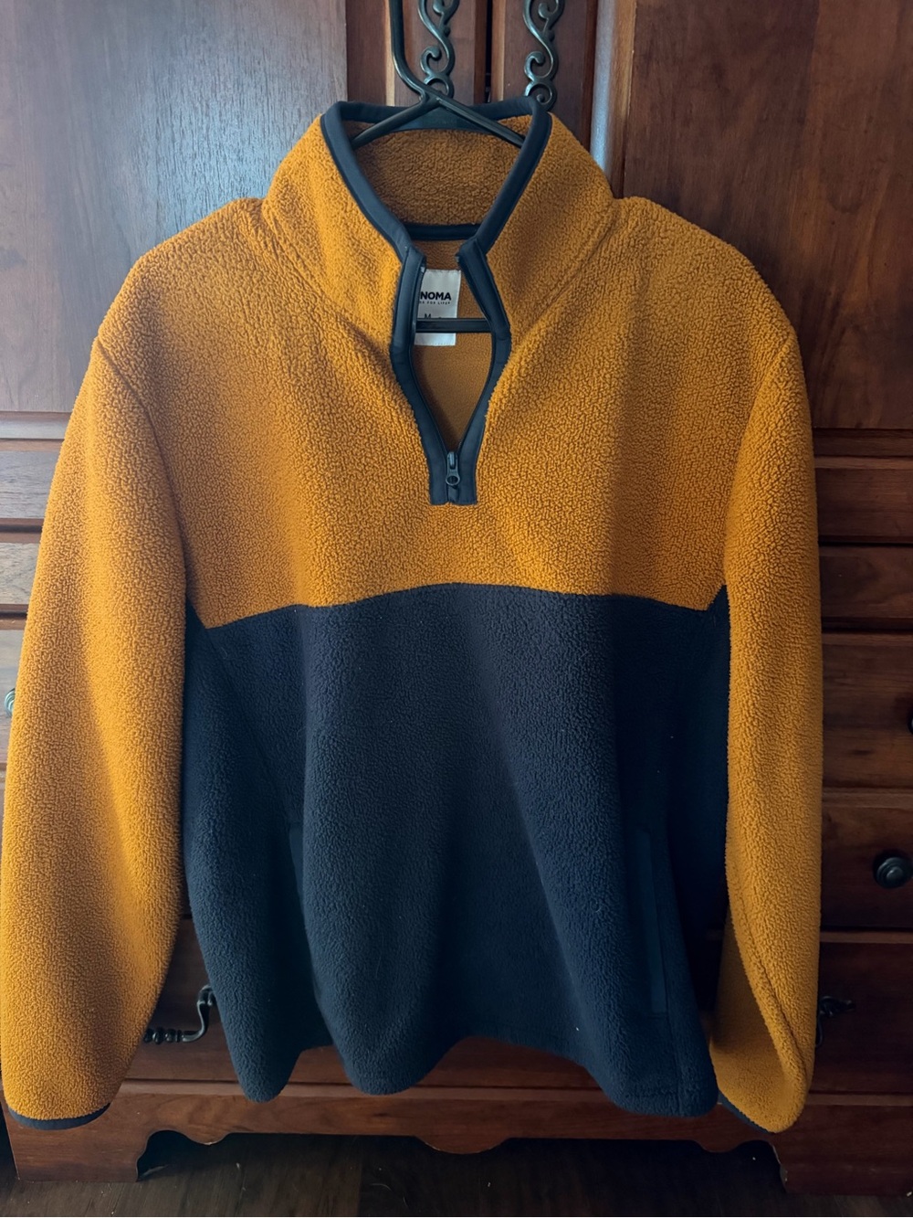 Sonoma Two-Tone Half-Zip Fleece - brown/ navy
